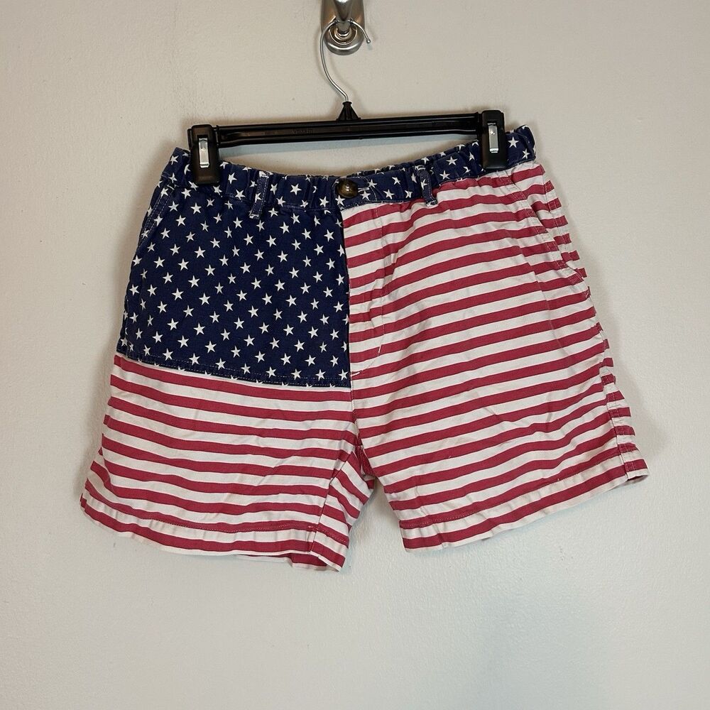 Chubbies Shorts Mens Medium American Flag The Mericas USA Twill Red White Blue